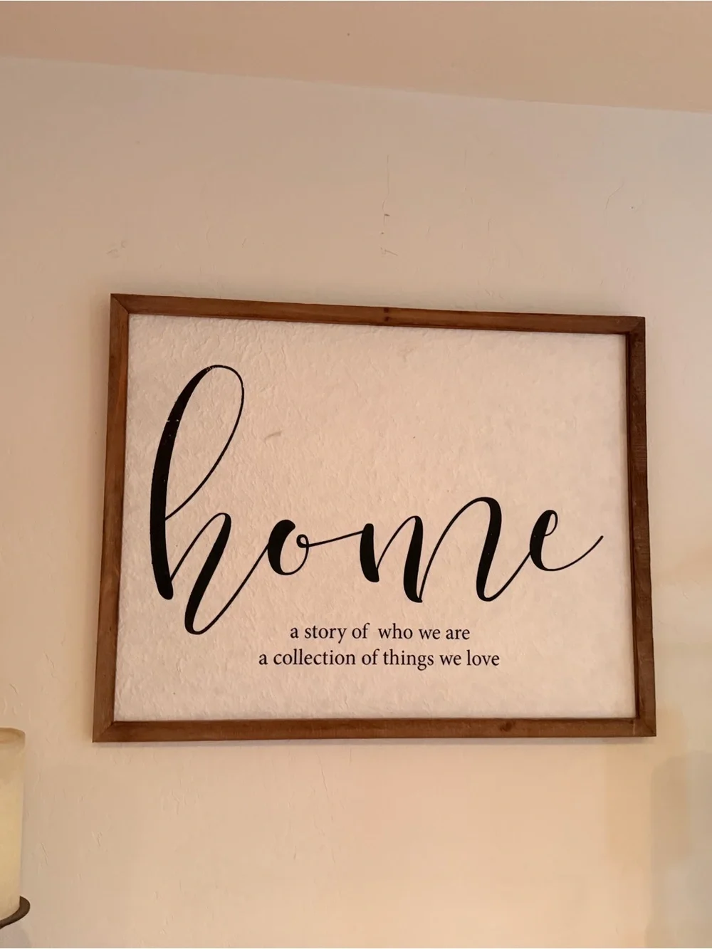 Neutral 'Home' Wall Art Sign - Black Text